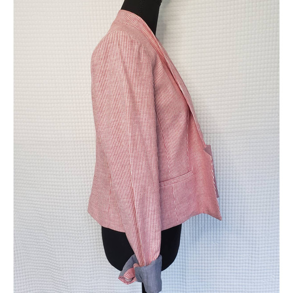 🆕 DREW Anthro Chambray Stripe Taryn Crop Jacket - Picture 3 of 7